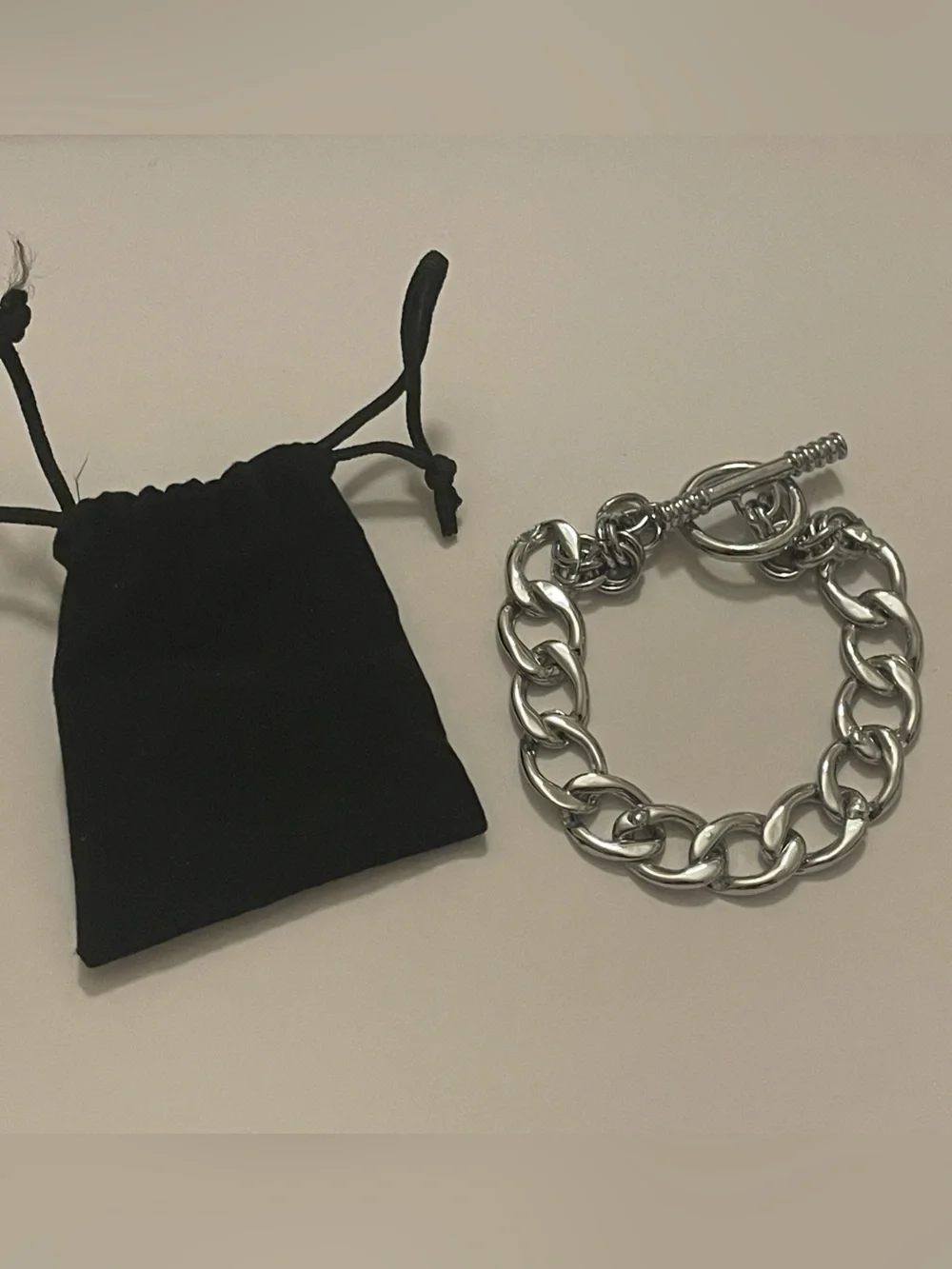 Silver-Tone Chunky Toggle Chain Bracelet - New in Dusty
